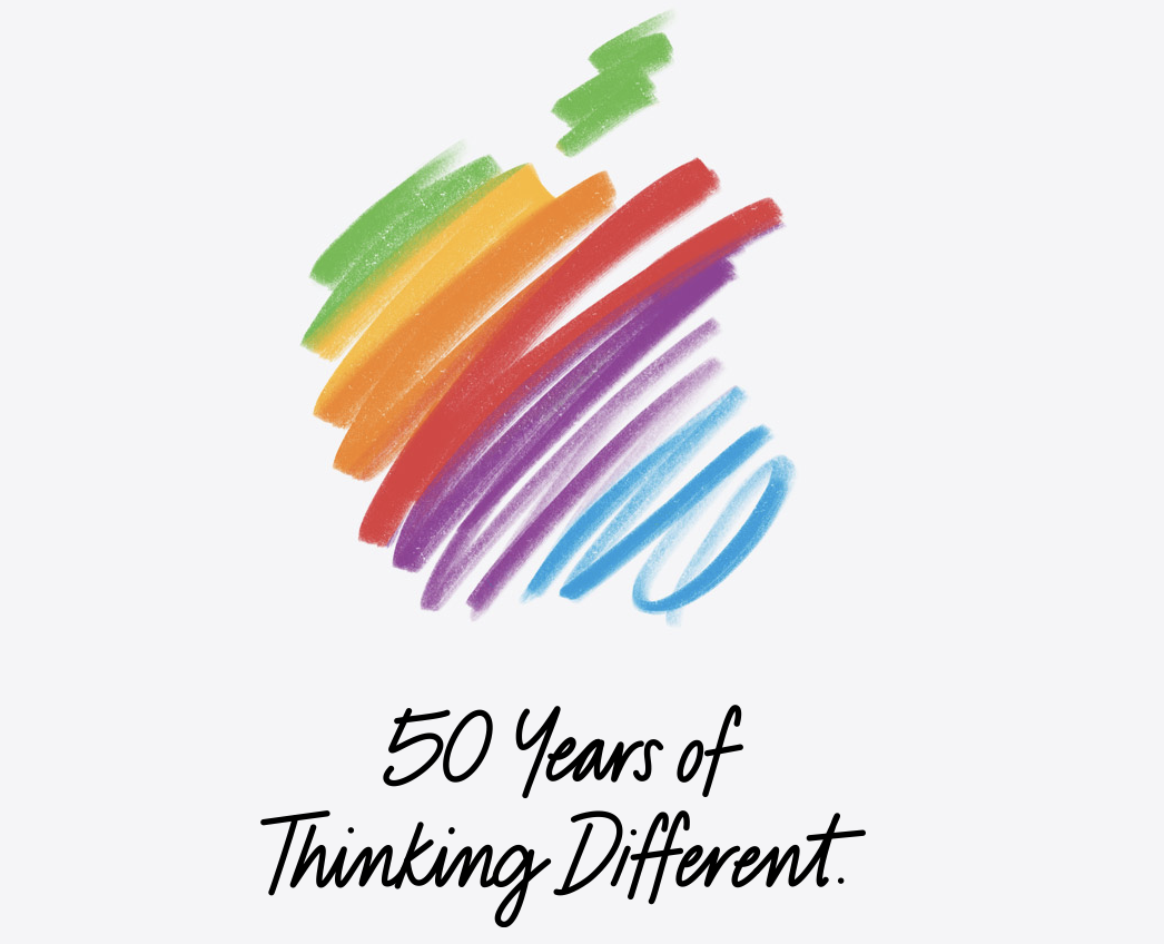 50 Years of Thinking Different — Apple's 50th anniversary artwork